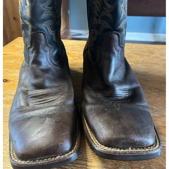 Justin Men’s Chet Brown Cowhide MJ1021 J124 Wide Square Toe 10D - Picture 7 of 16